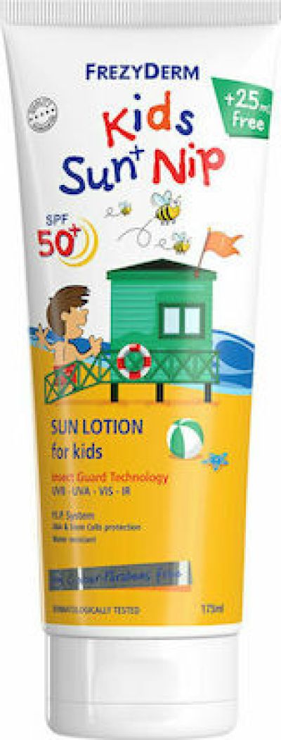 Frezyderm Kids Sun+Nip SPF50 Παιδικό Αντηλιακό Γαλάκτωμα για Πρόσωπο & Σώμα 175ml